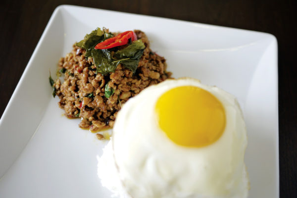 Rice with Stir fried spicy basil and fried egg